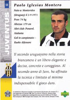 1998 Upper Deck Juventus FC #59 Paolo Iglesias Montero Back