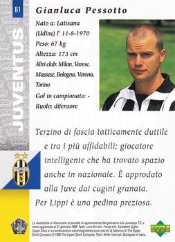 1998 Upper Deck Juventus FC #61 Gianluca Pessotto Back