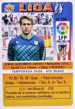 1995-96 Mundicromo Sport Las Fichas de La Liga #130 Aizkorreta Back