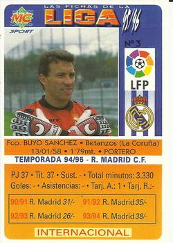 1995-96 Mundicromo Sport Las Fichas de La Liga #3 Buyo Back