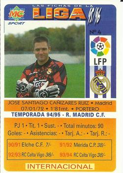 1995-96 Mundicromo Sport Las Fichas de La Liga #4 Cañizares Back