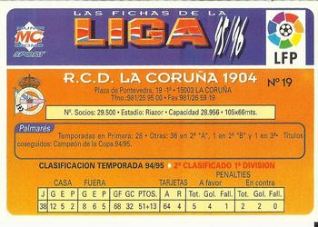 1995-96 Mundicromo Sport Las Fichas de La Liga #19 Team Card Back
