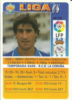 1995-96 Mundicromo Sport Las Fichas de La Liga #25 Ribera Back