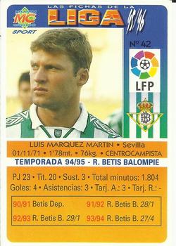 1995-96 Mundicromo Sport Las Fichas de La Liga #42 Marquez Back