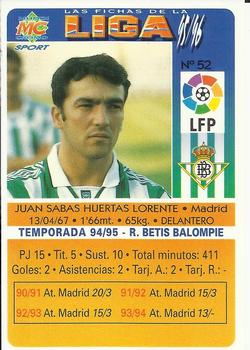 1995-96 Mundicromo Sport Las Fichas de La Liga #52 Sabas Back