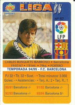 1995-96 Mundicromo Sport Las Fichas de La Liga #57 Busquets Back