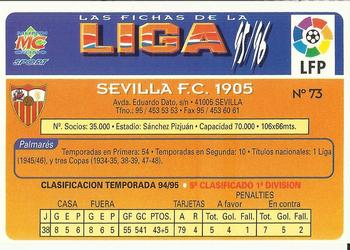 1995-96 Mundicromo Sport Las Fichas de La Liga #73 Team Card Back