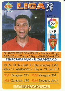 1995-96 Mundicromo Sport Las Fichas de La Liga #122 Poyet Back
