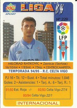 1995-96 Mundicromo Sport Las Fichas de La Liga #229 Ratkovic Back