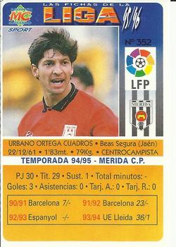 1995-96 Mundicromo Sport Las Fichas de La Liga #352 Urbano Back