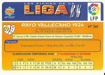 1995-96 Mundicromo Sport Las Fichas de La Liga #361 Team Card Back