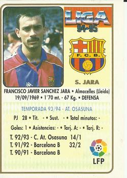 1994-95 Mundicromo Sport Las Fichas de La Liga - Ultima Hora #13 S. Jara Back