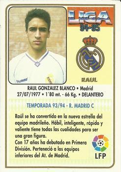 1994-95 Mundicromo Sport Las Fichas de La Liga - Ultima Hora #72 Raul Back