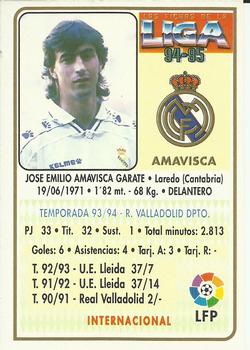 1994-95 Mundicromo Sport Las Fichas de La Liga - Ultima Hora #74 Amavisca Back