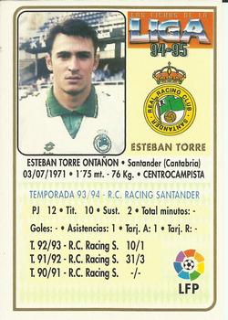 1994-95 Mundicromo Sport Las Fichas de La Liga - Ultima Hora #133 Esteban Torre Back