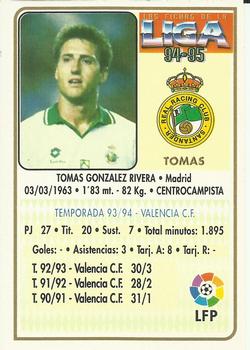 1994-95 Mundicromo Sport Las Fichas de La Liga - Ultima Hora #136 Tomas Back