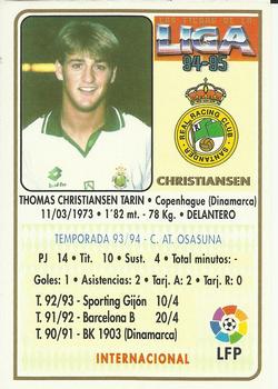 1994-95 Mundicromo Sport Las Fichas de La Liga - Ultima Hora #143 Christiansen Back