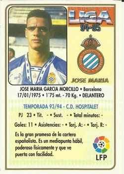 1994-95 Mundicromo Sport Las Fichas de La Liga - Ultima Hora #325 Jose Maria Back