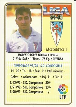 1994-95 Mundicromo Sport Las Fichas de La Liga - Ultima Hora #353 Modesto l Back