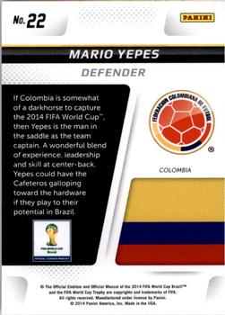 2014 Panini Prizm FIFA World Cup Brazil - Cup Captains #22 Mario Yepes Back
