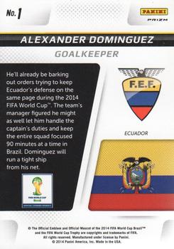 2014 Panini Prizm FIFA World Cup Brazil - Cup Captains Prizms #1 Alexander Dominguez Back