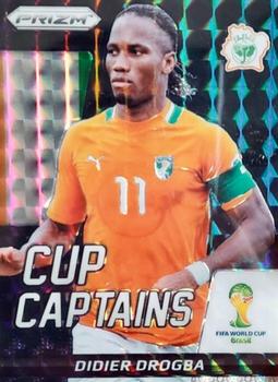 2014 Panini Prizm FIFA World Cup Brazil - Cup Captains Prizms Black #7 Didier Drogba Front