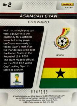 2014 Panini Prizm FIFA World Cup Brazil - Cup Captains Prizms Blue #2 Asamoah Gyan Back