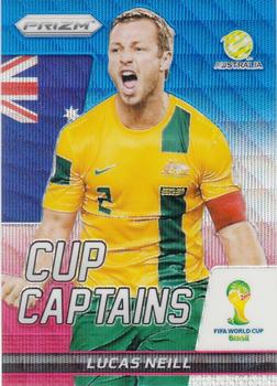 2014 Panini Prizm FIFA World Cup Brazil - Cup Captains Prizms Blue and Red Blue Wave #19 Lucas Neill Front