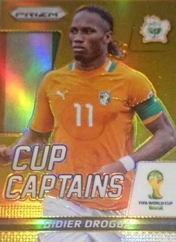 2014 Panini Prizm FIFA World Cup Brazil - Cup Captains Prizms Gold #7 Didier Drogba Front