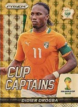 2014 Panini Prizm FIFA World Cup Brazil - Cup Captains Prizms Gold Power #7 Didier Drogba Front