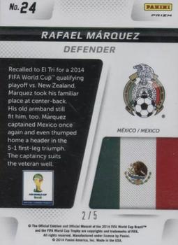 2014 Panini Prizm FIFA World Cup Brazil - Cup Captains Prizms Gold Power #24 Rafael Marquez Back