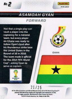 2014 Panini Prizm FIFA World Cup Brazil - Cup Captains Prizms Green Crystal #2 Asamoah Gyan Back