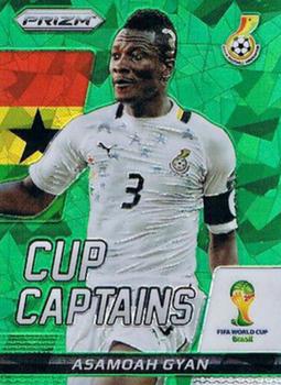 2014 Panini Prizm FIFA World Cup Brazil - Cup Captains Prizms Green Crystal #2 Asamoah Gyan Front