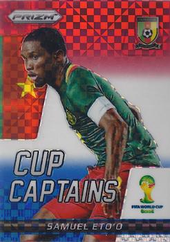2014 Panini Prizm FIFA World Cup Brazil - Cup Captains Prizms Red, White and Blue Power Plaid #26 Samuel Eto'o Front