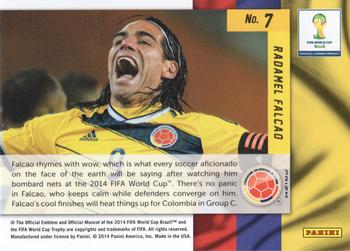 2014 Panini Prizm FIFA World Cup Brazil - Net Finders Prizms Blue and Red Blue Wave #7 Radamel Falcao Back