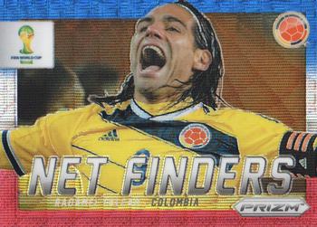 2014 Panini Prizm FIFA World Cup Brazil - Net Finders Prizms Blue and Red Blue Wave #7 Radamel Falcao Front