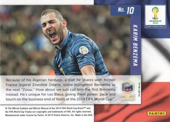 2014 Panini Prizm FIFA World Cup Brazil - Net Finders Prizms Blue and Red Blue Wave #10 Karim Benzema Back