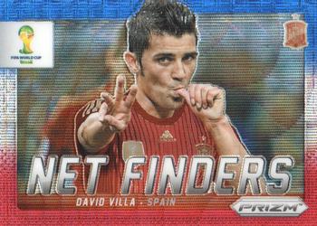 2014 Panini Prizm FIFA World Cup Brazil - Net Finders Prizms Blue and Red Blue Wave #22 David Villa Front