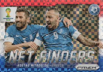 2014 Panini Prizm FIFA World Cup Brazil - Net Finders Prizms Red, White and Blue Power Plaid #13 Kostas Mitroglou Front