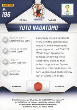2014 Panini Prizm FIFA World Cup Brazil - Prizms #196 Yuto Nagatomo Back