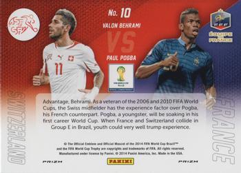 2014 Panini Prizm FIFA World Cup Brazil - World Cup Matchups Prizms Blue and Red Blue Wave #10 Paul Pogba / Valon Behrami Back