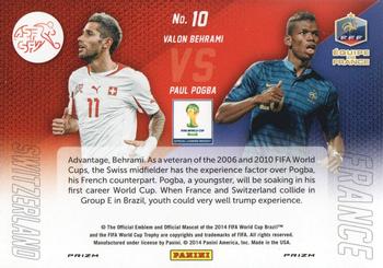2014 Panini Prizm FIFA World Cup Brazil - World Cup Matchups Prizms Red, White and Blue Power Plaid #10 Paul Pogba / Valon Behrami Back