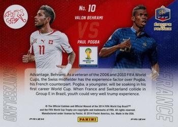 2014 Panini Prizm FIFA World Cup Brazil - World Cup Matchups Prizms Yellow and Red Pulsar #10 Paul Pogba / Valon Behrami Back