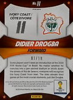 2014 Panini Prizm FIFA World Cup Brazil - World Cup Stars Prizms Gold #11 Didier Drogba Back