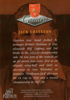 1999 Futera Platinum Arsenal Greatest #NNO Jack Crayston Back