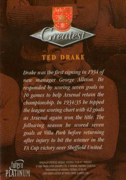 1999 Futera Platinum Arsenal Greatest #NNO Ted Drake Back