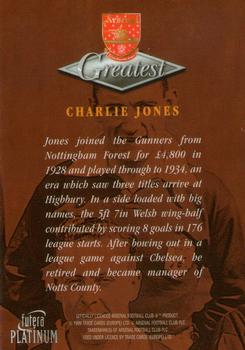 1999 Futera Platinum Arsenal Greatest #NNO Charlie Jones Back