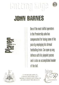 1999 Futera Newcastle United Fans' Selection - Foil #3 John Barnes Back