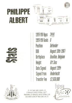 1999 Futera Newcastle United Fans' Selection - Foil #10 Philippe Albert Back