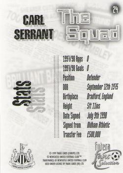 1999 Futera Newcastle United Fans' Selection - Foil #24 Carl Serrant Back